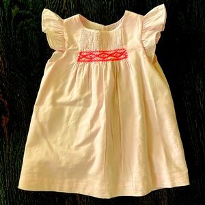 Jacadi 18m dress Pink embroidered smocked dress with matching bloomers